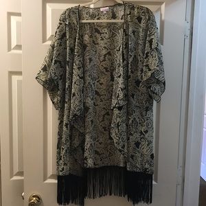 LuLaRoe Lindsay Black and Tan with FRINGE!!
